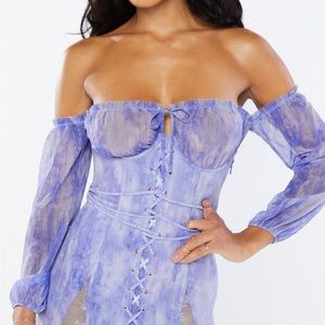 NWT Savage x Fenty Watercolor Tie Dye Corset Dress